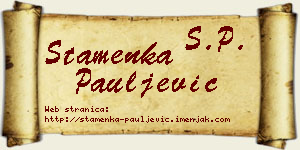 Stamenka Pauljević vizit kartica